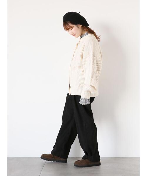 ehka sopo(エヘカソポ)の「タックワイドパンツ(その他パンツ・レディース・チャコールグレー/ブラック/キナリ・F)」の8枚目の写真