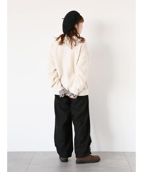 ehka sopo(エヘカソポ)の「タックワイドパンツ(その他パンツ・レディース・チャコールグレー/ブラック/キナリ・F)」の9枚目の写真