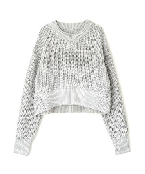 FREE'S MART（フリーズマート）の「◆箔プリント片畦編みニット（ニット/セーター・レディース・ホワイト/グレー・FREE）」の7枚目の写真