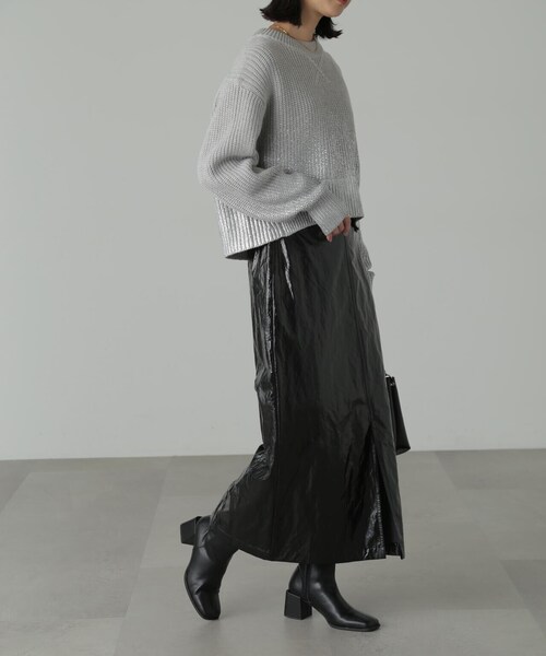 FREE'S MART（フリーズマート）の「◆箔プリント片畦編みニット（ニット/セーター・レディース・ホワイト/グレー・FREE）」の9枚目の写真