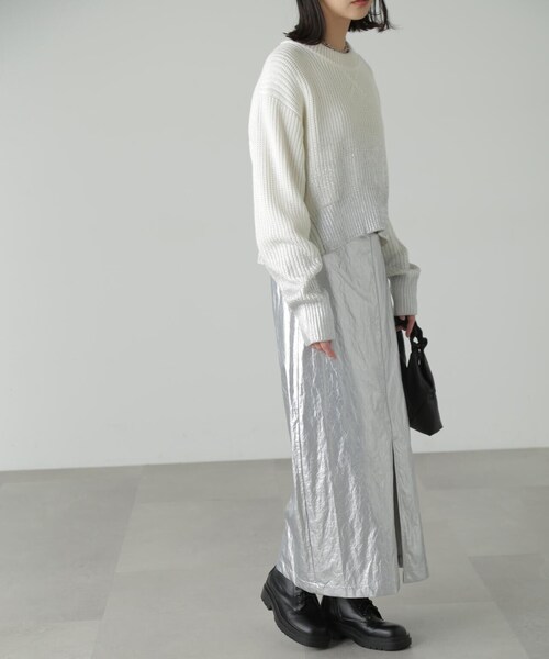 FREE'S MART（フリーズマート）の「◆箔プリント片畦編みニット（ニット/セーター・レディース・ホワイト/グレー・FREE）」の19枚目の写真