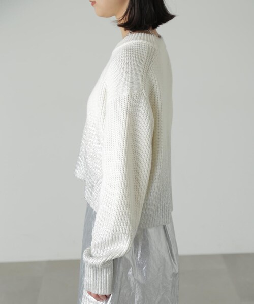 FREE'S MART（フリーズマート）の「◆箔プリント片畦編みニット（ニット/セーター・レディース・ホワイト/グレー・FREE）」の21枚目の写真