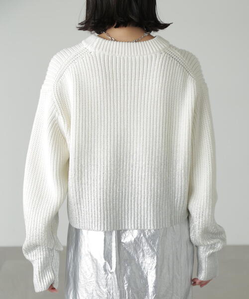 FREE'S MART（フリーズマート）の「◆箔プリント片畦編みニット（ニット/セーター・レディース・ホワイト/グレー・FREE）」の20枚目の写真