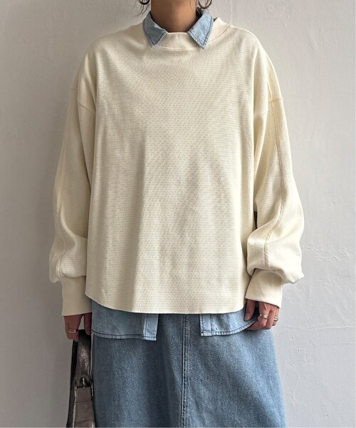 LBC（エルビーシー）の「【WEB限定★プチプラ】ワッフルプルオーバー（Tシャツ/カットソー・レディース・オフホワイト/グリーン/ブルー・M）」の15枚目の写真