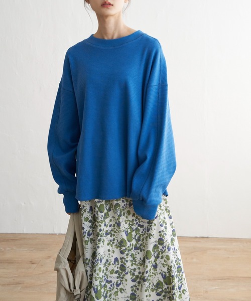 LBC（エルビーシー）の「【WEB限定★プチプラ】ワッフルプルオーバー（Tシャツ/カットソー・レディース・オフホワイト/グリーン/ブルー・M）」の3枚目の写真