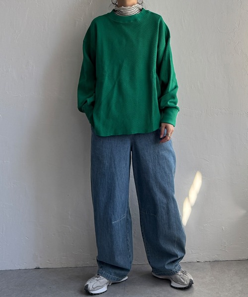 LBC（エルビーシー）の「【WEB限定★プチプラ】ワッフルプルオーバー（Tシャツ/カットソー・レディース・オフホワイト/グリーン/ブルー・M）」の4枚目の写真