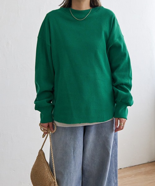 LBC（エルビーシー）の「【WEB限定★プチプラ】ワッフルプルオーバー（Tシャツ/カットソー・レディース・オフホワイト/グリーン/ブルー・M）」の9枚目の写真