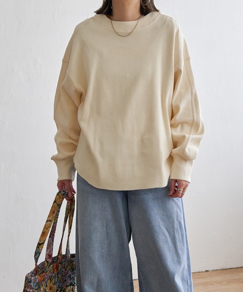 LBC（エルビーシー）の「【WEB限定★プチプラ】ワッフルプルオーバー（Tシャツ/カットソー・レディース・オフホワイト/グリーン/ブルー・M）」の8枚目の写真