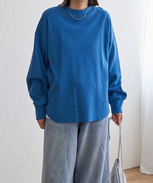 LBC（エルビーシー）の「【WEB限定★プチプラ】ワッフルプルオーバー（Tシャツ/カットソー・レディース・オフホワイト/グリーン/ブルー・M）」の7枚目の写真