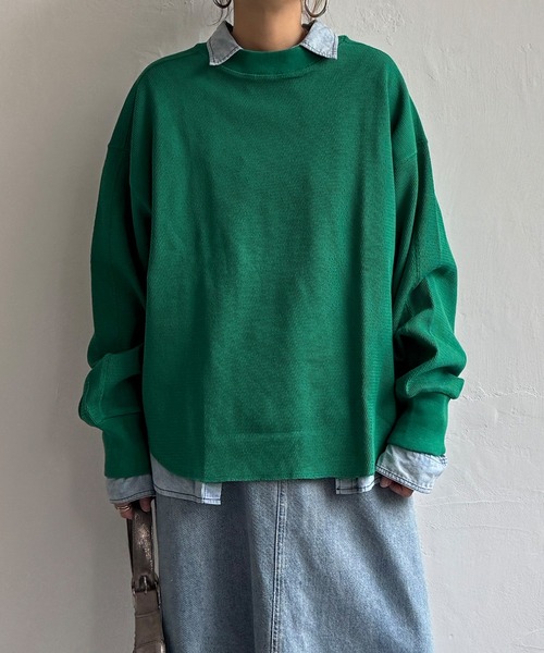 LBC（エルビーシー）の「【WEB限定★プチプラ】ワッフルプルオーバー（Tシャツ/カットソー・レディース・オフホワイト/グリーン/ブルー・M）」の11枚目の写真