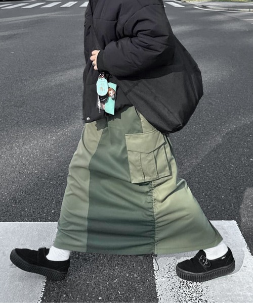 CPCM(シーピーシーエム)の「ツイルカーゴスカート(スカート・レディース・ブラック/カーキ/アイボリー/モスグリーン/ブラック系その他/オレンジ/グレー/インディゴブルー/ブラウン系その他/グリーン系その他・M/TM)」の7枚目の写真