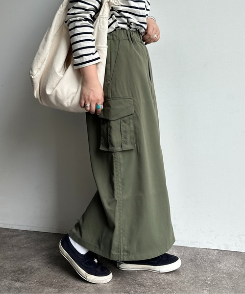 CPCM(シーピーシーエム)の「ツイルカーゴスカート(スカート・レディース・ブラック/カーキ/アイボリー/モスグリーン/ブラック系その他/オレンジ/グレー/インディゴブルー/ブラウン系その他/グリーン系その他・M/TM)」の17枚目の写真