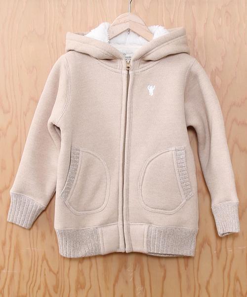 coen（コーエン）の「【coen kids】裏ボアジップパーカー(100～150cm)（パーカー・キッズ・ネイビー/グレー/ベージュ/ロイヤルブルー・150cm/100cm/130cm/120cm/140cm/110cm）」の3枚目の写真