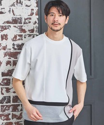 UNION STATION | ポンチ×梨地Wフェイス切替Tシャツ(Tシャツ/カットソー)