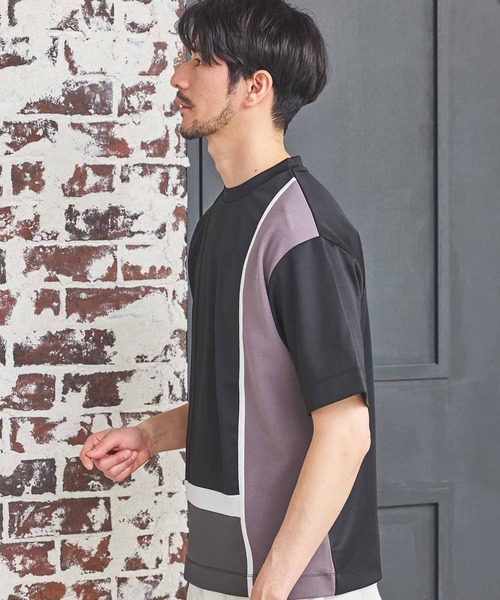 UNION STATION（ユニオンステーション）の「ポンチ×梨地Wフェイス切替Tシャツ（Tシャツ/カットソー・メンズ・ブラック/ホワイト系その他/ホワイト・M/L/LL）」の18枚目の写真