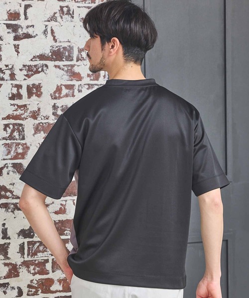 UNION STATION（ユニオンステーション）の「ポンチ×梨地Wフェイス切替Tシャツ（Tシャツ/カットソー・メンズ・ブラック/ホワイト系その他/ホワイト・M/L/LL）」の19枚目の写真