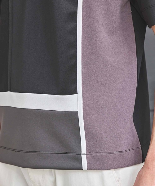 UNION STATION（ユニオンステーション）の「ポンチ×梨地Wフェイス切替Tシャツ（Tシャツ/カットソー・メンズ・ブラック/ホワイト系その他/ホワイト・M/L/LL）」の20枚目の写真