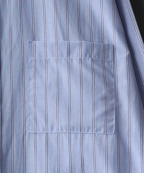 SITRY（シトリー）の「Stripe Broadcloth Shirt/オーバーサイズ ストライプ ブロードシャツ（シャツ/ブラウス・メンズ・ベージュ系その他/ブルー系その他2/ブルー系その他3/ブルー系その他・M/L）」の7枚目の写真