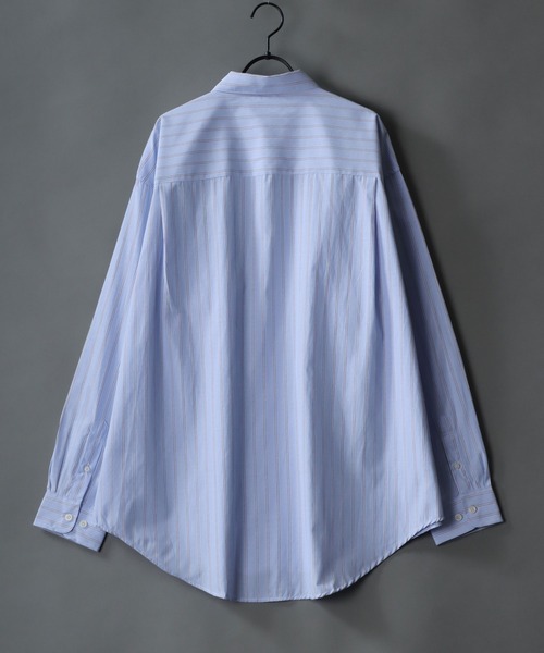 SITRY（シトリー）の「Stripe Broadcloth Shirt/オーバーサイズ ストライプ ブロードシャツ（シャツ/ブラウス・メンズ・ベージュ系その他/ブルー系その他2/ブルー系その他3/ブルー系その他・M/L）」の5枚目の写真
