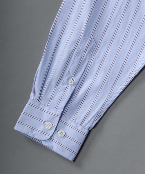 SITRY（シトリー）の「Stripe Broadcloth Shirt/オーバーサイズ ストライプ ブロードシャツ（シャツ/ブラウス・メンズ・ベージュ系その他/ブルー系その他2/ブルー系その他3/ブルー系その他・M/L）」の9枚目の写真
