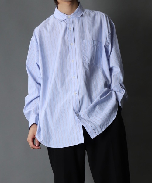 SITRY（シトリー）の「Stripe Broadcloth Shirt/オーバーサイズ ストライプ ブロードシャツ（シャツ/ブラウス・メンズ・ベージュ系その他/ブルー系その他2/ブルー系その他3/ブルー系その他・M/L）」の17枚目の写真