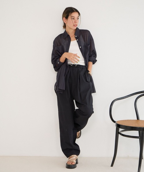 BAYFLOW（ベイフロー）の「[軽くて快適な穿き心地]キリカエイージーパンツ（その他パンツ・レディース・カーキ/ブラック/ベージュ/ブルー・X-SMALL/MEDIUM/SMALL）」の9枚目の写真