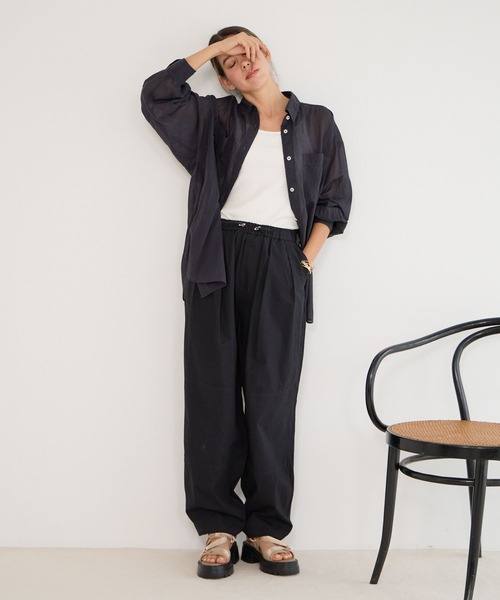 BAYFLOW（ベイフロー）の「[軽くて快適な穿き心地]キリカエイージーパンツ（その他パンツ・レディース・カーキ/ブラック/ベージュ/ブルー・X-SMALL/MEDIUM/SMALL）」の10枚目の写真