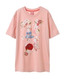 【新品未使用】カールヘルム うさぎ スイーツ柄 フード付きシャツ/2025年 春 カールヘルム うさぎと鈴蘭 フード シャツ ブラウス ピンク