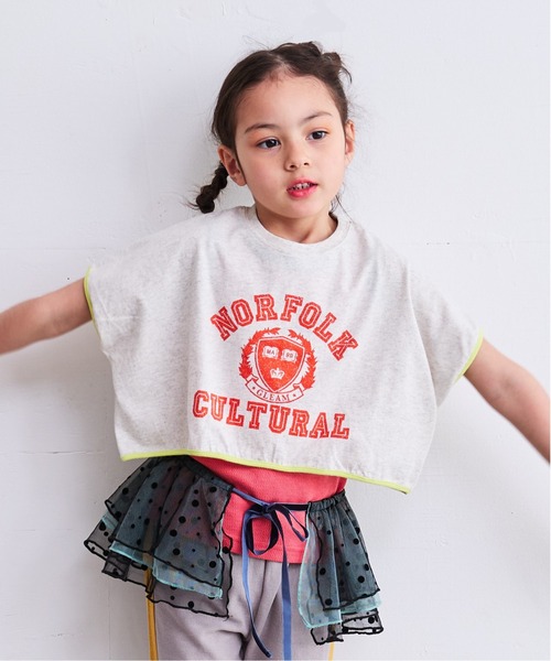 BIG FIELD（ビッグフィールド）の「プリントショート丈Tシャツ（90～150cm）（Tシャツ/カットソー・キッズ・オフホワイト/ネイビー/ワインレッド・90/100/110/120/130/140/150）」の2枚目の写真