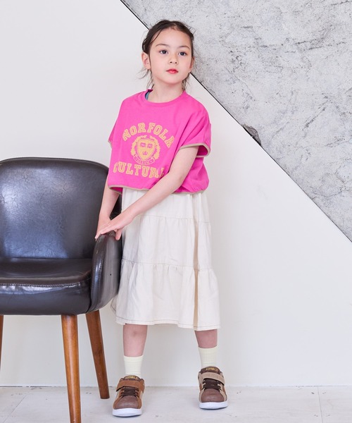 BIG FIELD（ビッグフィールド）の「プリントショート丈Tシャツ（90～150cm）（Tシャツ/カットソー・キッズ・オフホワイト/ネイビー/ワインレッド・90/100/110/120/130/140/150）」の4枚目の写真