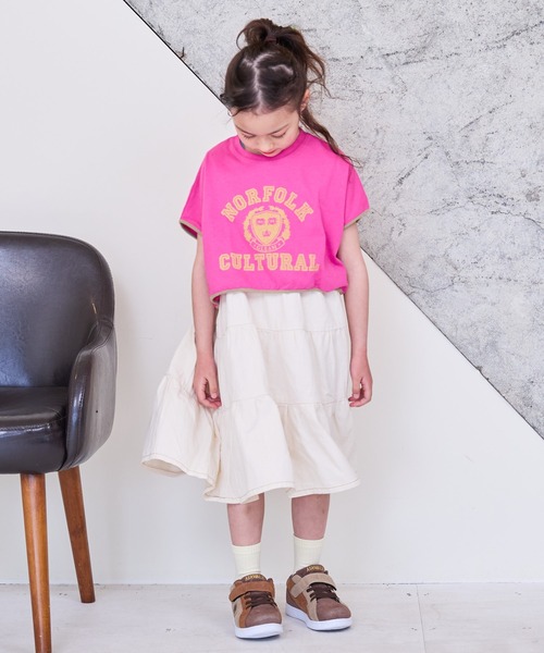 BIG FIELD（ビッグフィールド）の「プリントショート丈Tシャツ（90～150cm）（Tシャツ/カットソー・キッズ・オフホワイト/ネイビー/ワインレッド・90/100/110/120/130/140/150）」の5枚目の写真