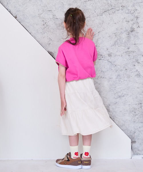 BIG FIELD（ビッグフィールド）の「プリントショート丈Tシャツ（90～150cm）（Tシャツ/カットソー・キッズ・オフホワイト/ネイビー/ワインレッド・90/100/110/120/130/140/150）」の6枚目の写真