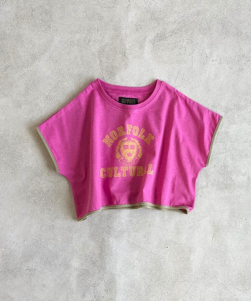 BIG FIELD（ビッグフィールド）の「プリントショート丈Tシャツ（90～150cm）（Tシャツ/カットソー・キッズ・オフホワイト/ネイビー/ワインレッド・90/100/110/120/130/140/150）」の7枚目の写真