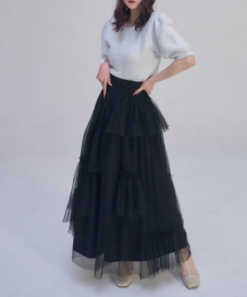 セール】チュールパッチワークスカート（スカート）｜mellowneon