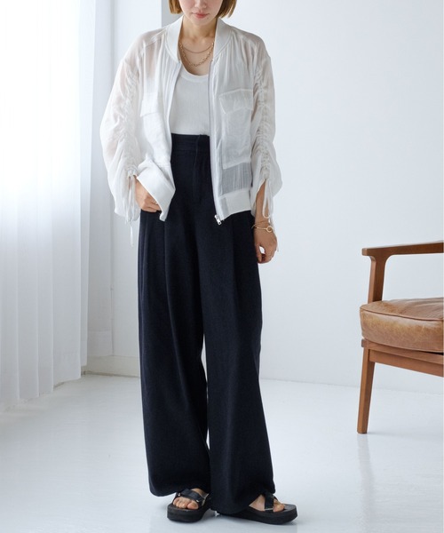 Meli rich（メリーリッチ）の「シアー袖ドロストMA-1（MA-1・レディース・オフホワイト・FREE）」の21枚目の写真