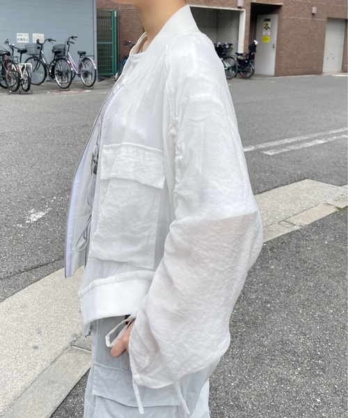 Meli rich（メリーリッチ）の「シアー袖ドロストMA-1（MA-1・レディース・オフホワイト・FREE）」の8枚目の写真