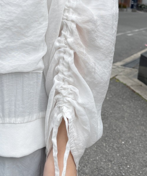 Meli rich（メリーリッチ）の「シアー袖ドロストMA-1（MA-1・レディース・オフホワイト・FREE）」の13枚目の写真