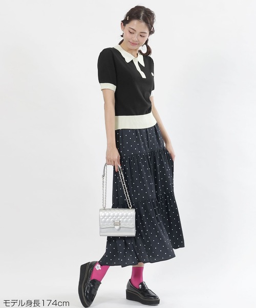 MARY QUANT（マリークワント）の「バイカラーデイジーポロ プルオーバー（ニット/セーター・レディース・ブラック系その他2/ブラック/ホワイト/ブラック系その他・M）」の9枚目の写真