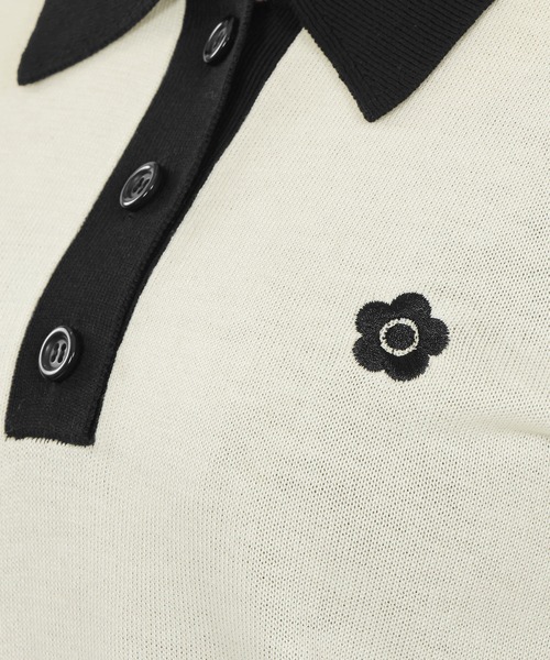 MARY QUANT（マリークワント）の「バイカラーデイジーポロ プルオーバー（ニット/セーター・レディース・ブラック系その他2/ブラック/ホワイト/ブラック系その他・M）」の14枚目の写真