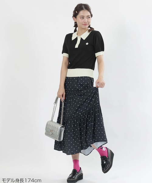 MARY QUANT（マリークワント）の「バイカラーデイジーポロ プルオーバー（ニット/セーター・レディース・ブラック系その他2/ブラック/ホワイト/ブラック系その他・M）」の20枚目の写真