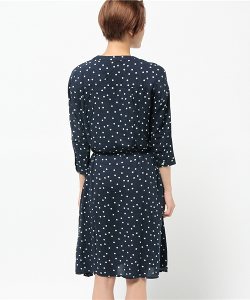 CIAOPANIC（チャオパニック）の「【Ciaopanic】　ドット柄ロングSH/OP（ワンピース・レディース・ネイビー/ブラック・FREE）」の12枚目の写真