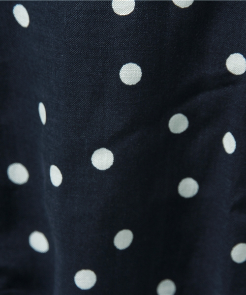 CIAOPANIC（チャオパニック）の「【Ciaopanic】　ドット柄ロングSH/OP（ワンピース・レディース・ネイビー/ブラック・FREE）」の9枚目の写真