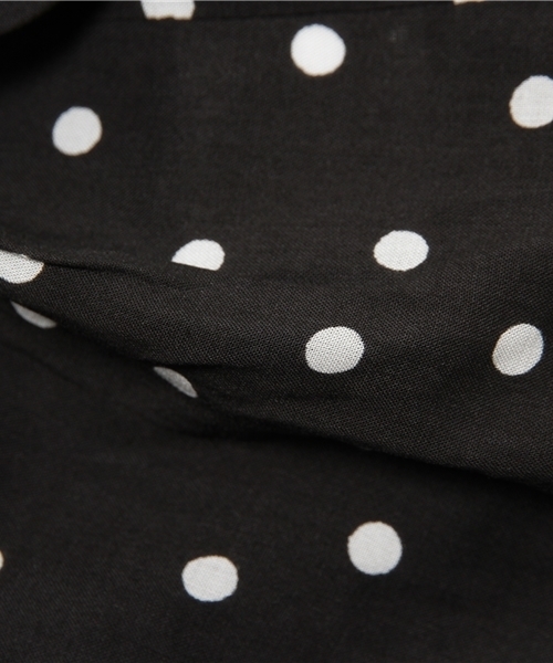 CIAOPANIC（チャオパニック）の「【Ciaopanic】　ドット柄ロングSH/OP（ワンピース・レディース・ネイビー/ブラック・FREE）」の3枚目の写真