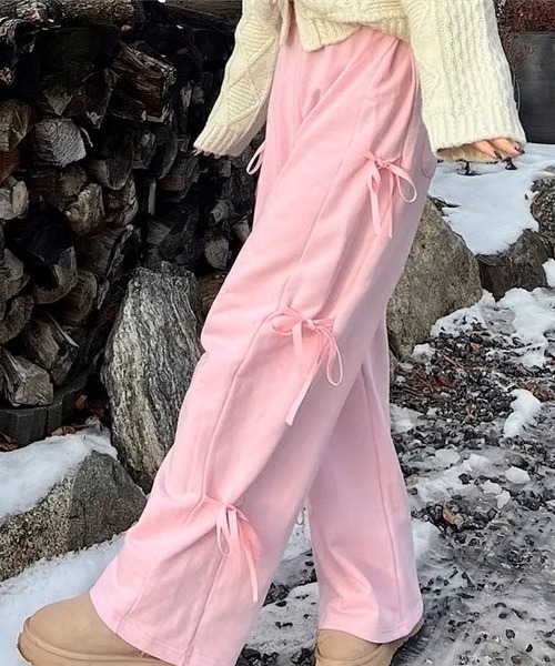 side ribbon pants【低身長~高身長】（カーゴパンツ）｜jumelle