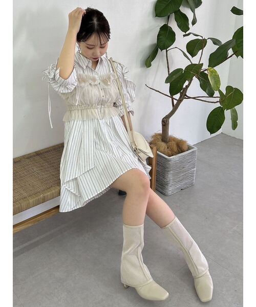 dazzlin（ダズリン）の「レイヤードライクスアーブーツ（ブーツ・レディース・ブラック/アイボリー・MEDIUM/LARGE）」の9枚目の写真