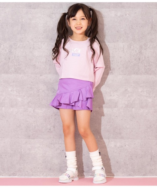 ANAP kids（アナップキッズ）の「2WAY袖箔プリントミニ裏毛トップス（Tシャツ/カットソー・キッズ・オフホワイト/ライトピンク/ブラック・110cm/120cm/130cm）」の7枚目の写真