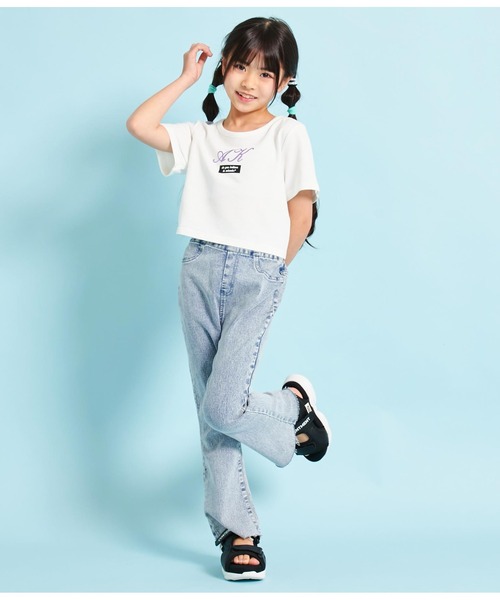 ANAP kids（アナップキッズ）の「2WAY袖箔プリントミニ裏毛トップス（Tシャツ/カットソー・キッズ・オフホワイト/ライトピンク/ブラック・110cm/120cm/130cm）」の22枚目の写真