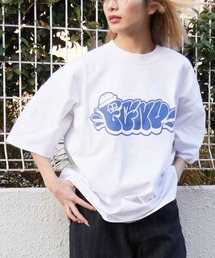 【ムラサキスポーツ限定】FORGET NEVER/フォーゲットネバー 半袖Tシャツ 発泡プリント オーバーサイズ 242OO1ST202FN