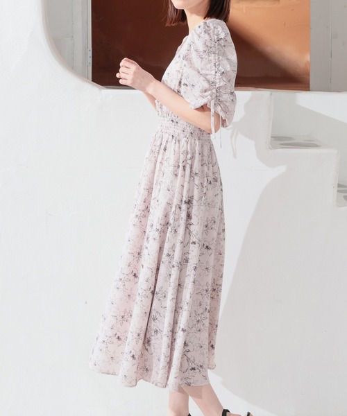 Honeys（ハニーズ）の「袖ドロストワンピース（ワンピース・レディース・ホワイト×グレー/ホワイト×ブルー/ピンク系その他・S/M/L/LL/3L）」の18枚目の写真