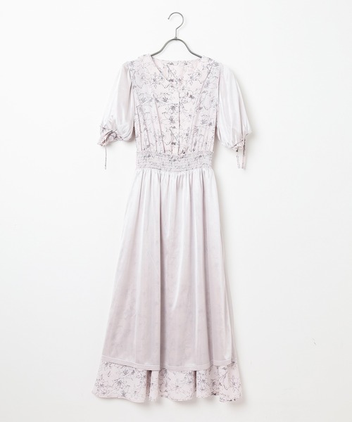 Honeys（ハニーズ）の「袖ドロストワンピース（ワンピース・レディース・ホワイト×グレー/ホワイト×ブルー/ピンク系その他・S/M/L/LL/3L）」の13枚目の写真